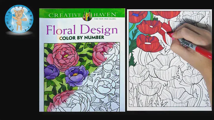 Creative Haven Floral Design Adult Coloring Book Review Color by Number Flowers - Family Toy Report