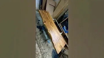 Полка под телевизор из цельного слэба карагача с живым краем | WOODPA ART