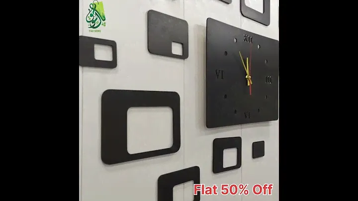 3D Squares Wall Clock | pak-souq.com