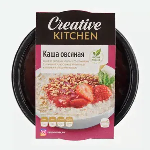 Каша Creative Kitchen овсяная с клубникой, 250г-0