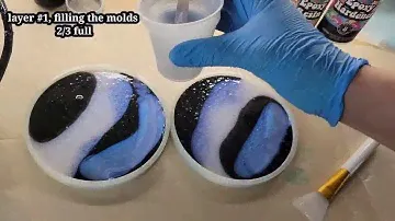 Fast demo resin coasters blue swirl coasters / how to make beautiful coasters easy technique
