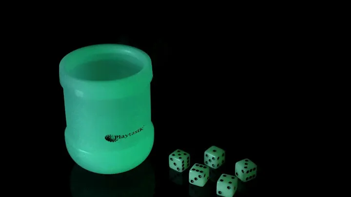 NX1084 - GOBELET + 5  DÉS A JOUER PHOSPHORESCENT