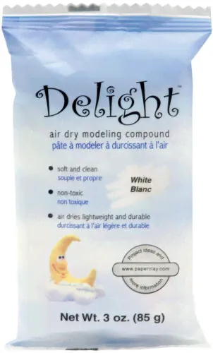 creative paperclay 0411 Delight Air-Dry Modeling Compound 3oz-White (5Pk)