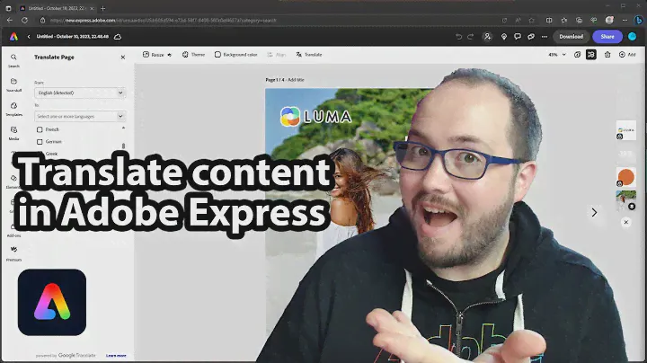 Translate your designs into different languages in Adobe Express