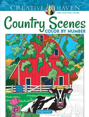 creative haven country Scenes Color By Number Coloring Book