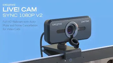 Creative Live! Cam Sync 1080p V2 - Full HD Webcam with Auto Mute and Noise Cancellation